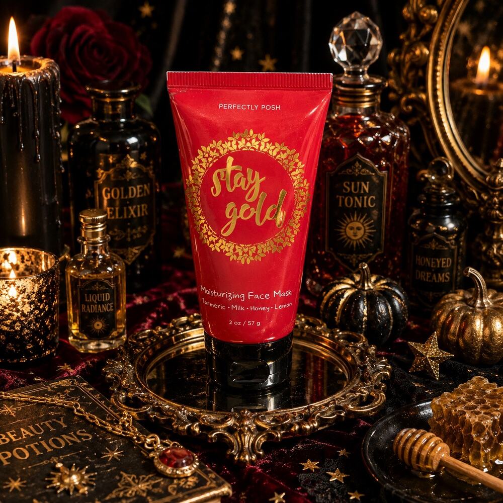 Perfectly Posh Stay Gold Moisturizing Face Mask Turmeric Honey 2 oz Discontinued